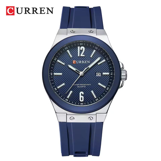 Montre à Quartz avec Bracelet en Silicone Souple et Résistant pour Hommes