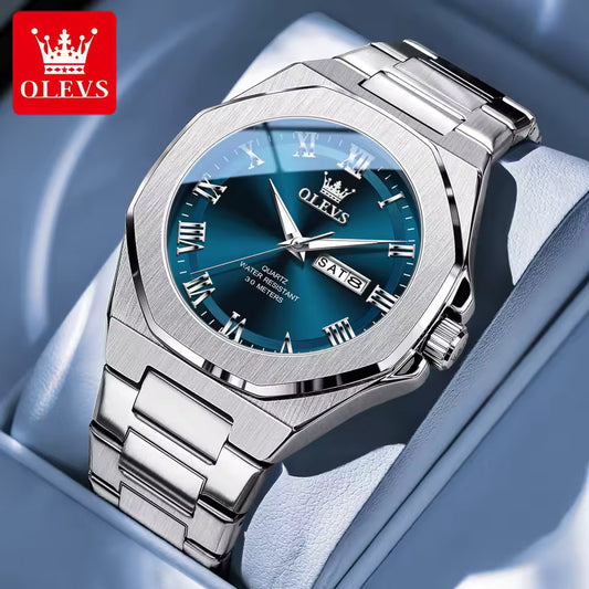 Montre Élégante en Acier Inoxydable pour Hommes