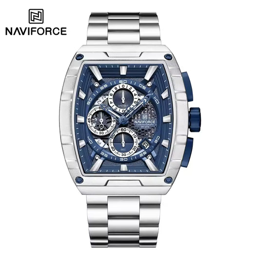 Montre Carrée Pratique avec Bracelet en Acier Inoxydable Confortable