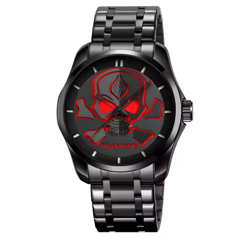 Montre Exceptionnelle Élégante avec Bracelet en Acier Noir Inoxydable pour Hommes