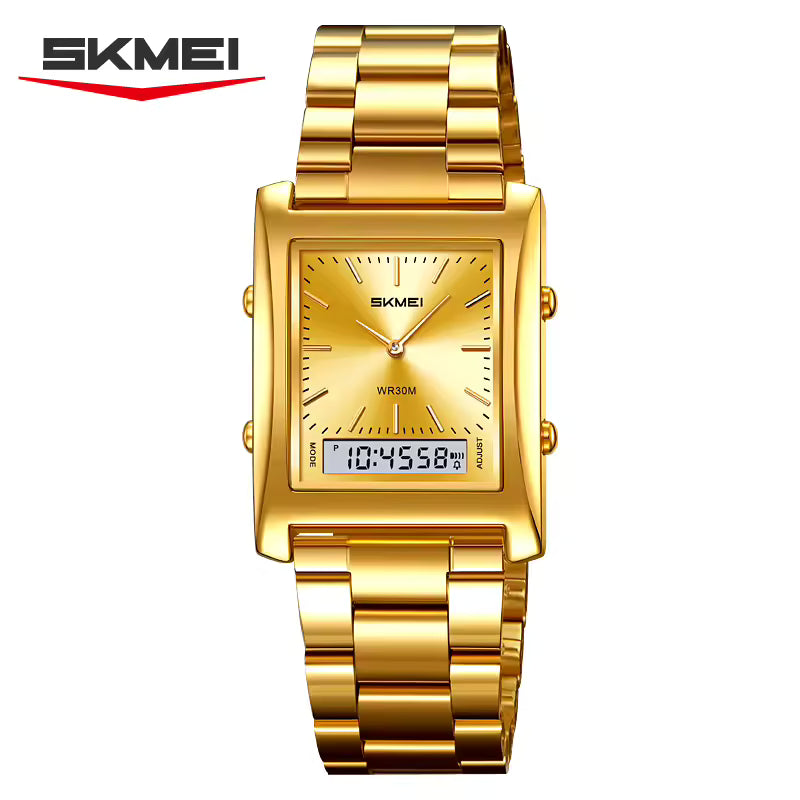 Montre Luxueuse Élégante avec Bracelet en Acier Doré Inoxydable pour Hommes