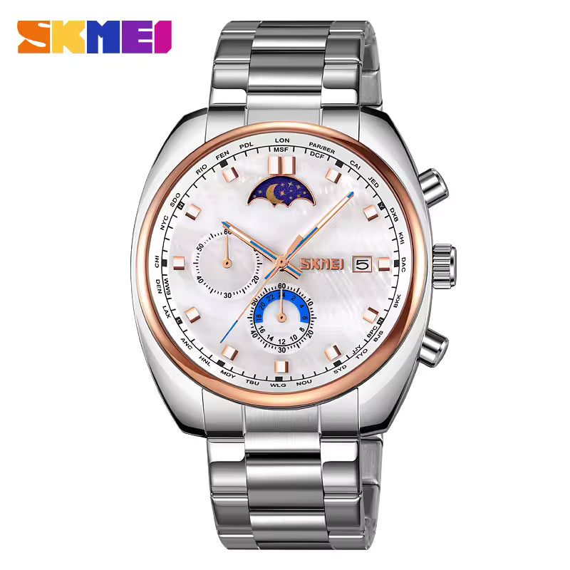 Montre Royale Élégante au Design Luxueux avec Bracelet en Acier Inoxydable pour Hommes