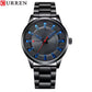 Montre Élégante à Bracelet en Acier Noir Inoxydable pour Hommes