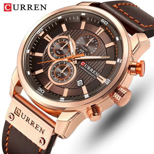 Montre de luxe pour homme CURREN avec chronographe