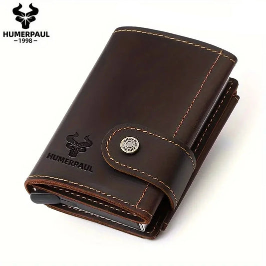Portefeuille en Cuir Véritable RFID pour hommes
