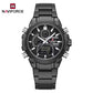 Montre Tendance avec Bracelet en Acier Noir Confortable pour Hommes