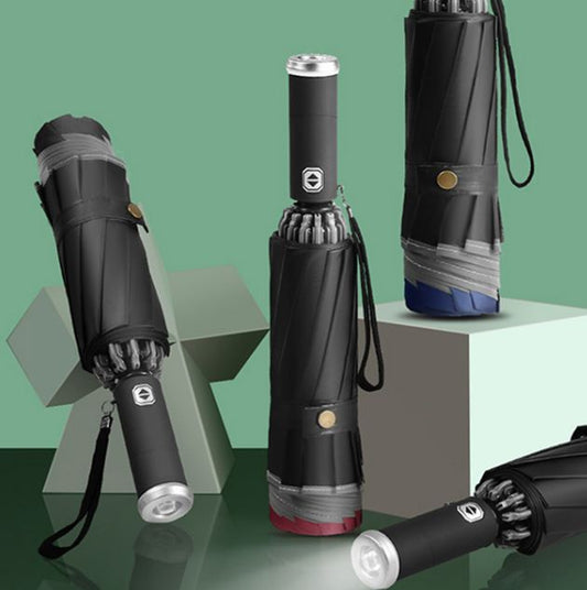 Parapluie LED tout-en-un avec Lampe Torche
