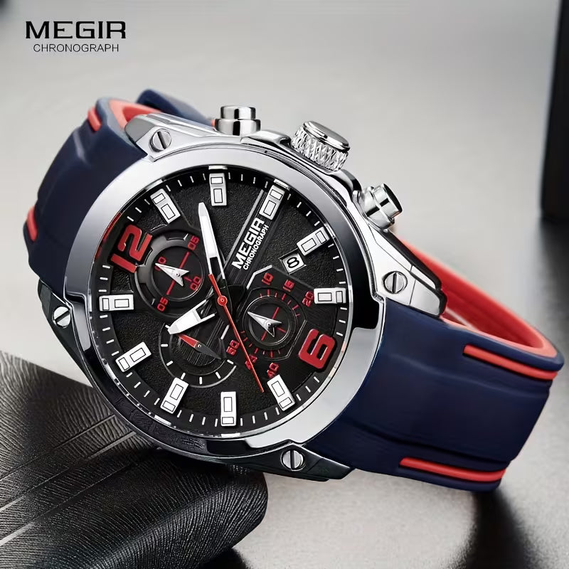 Montre Élégante avec Bracelet en Silicone Souple pour Hommes
