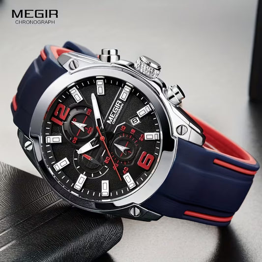 Montre Élégante avec Bracelet en Silicone Souple pour Hommes