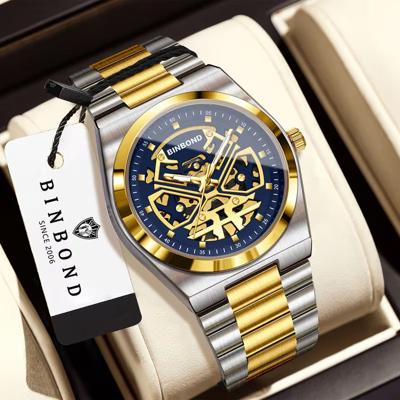 Montre Prestigieuse et Pratique avec Bracelet en Acier Inoxydable pour Hommes
