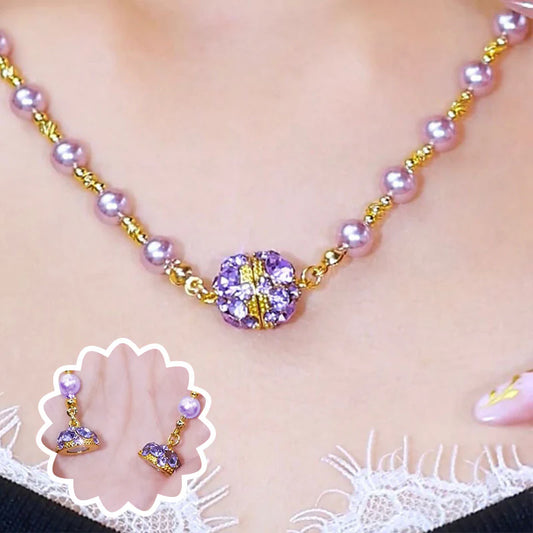 Collier de Perles avec Boule de Strass