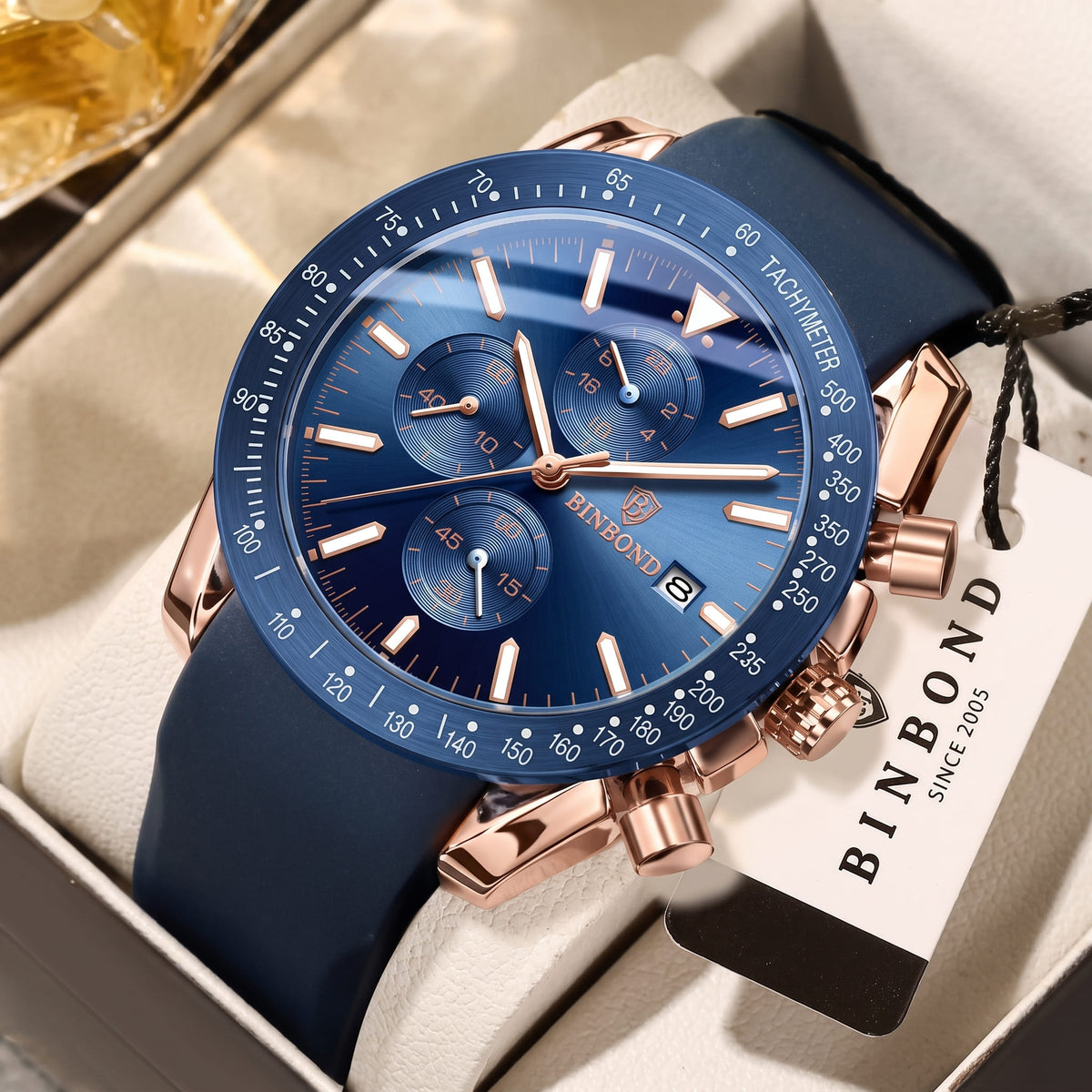 Montre Élégante et Sportive avec Cadran Multifonction et Bracelet en Silicone Souple pour Hommes