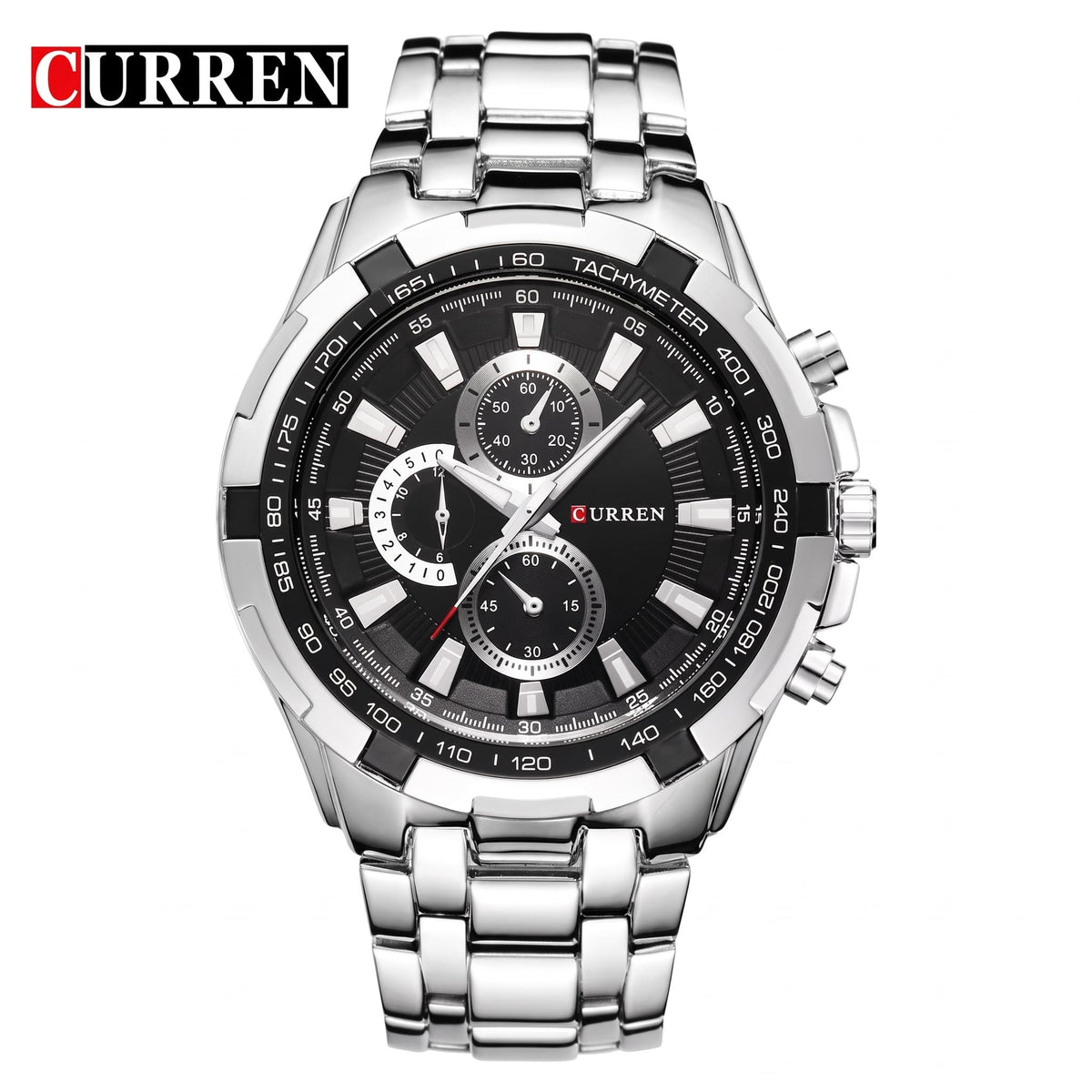 Montre Élégante avec Cadran Noir et Bracelet en Acier Inoxydable pour Hommes