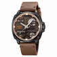 Montre Homme Dynamique et Moderne avec Cadran Texturé et Bracelet en Cuir
