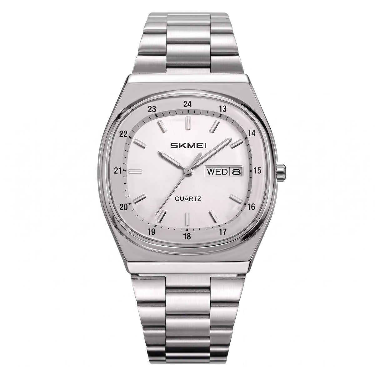 Montre Carrée Moderne avec Bracelet en Acier Inoxydable pour Hommes