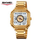 Montre Rectangulaire Moderne avec Bracelet en Acier Inoxydable pour Hommes
